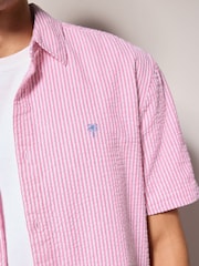 Pink Stripe Seersucker Short Sleeve Shirt - Image 5 of 8