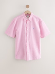 Pink Stripe Seersucker Short Sleeve Shirt - Image 6 of 8