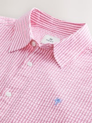 Pink Stripe Seersucker Short Sleeve Shirt - Image 8 of 8
