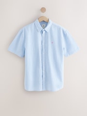 Blue Stripe Seersucker Short Sleeve Shirt - Image 6 of 8
