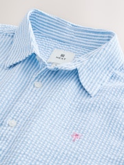 Blue Stripe Seersucker Short Sleeve Shirt - Image 7 of 8