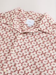 Red Trellis Textured Short Sleeve 100% Cotton Shirt - Image 7 of 7