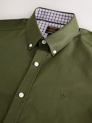 Olive Green Stretch Oxford Short Sleeve Shirt - Image 8 of 8