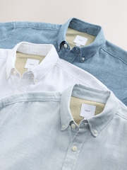 Multi Cotton Linen Blend Short Sleeve Shirt Multipack - Image 11 of 12