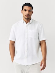 Multi Cotton Linen Blend Short Sleeve Shirt Multipack - Image 3 of 12