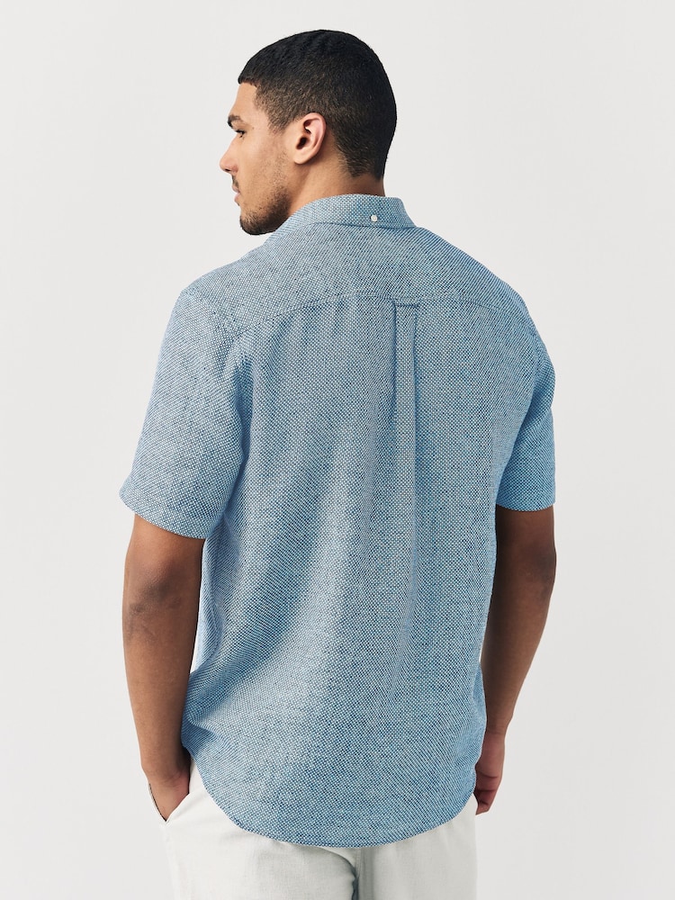 Multi Cotton Linen Blend Short Sleeve Shirt Multipack - Image 6 of 12