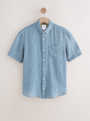 Multi Cotton Linen Blend Short Sleeve Shirt Multipack - Image 8 of 12
