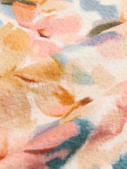 Multi 100% Cotton Watercolour Printed Floral Short Sleeve Shirt - Image 7 of 7
