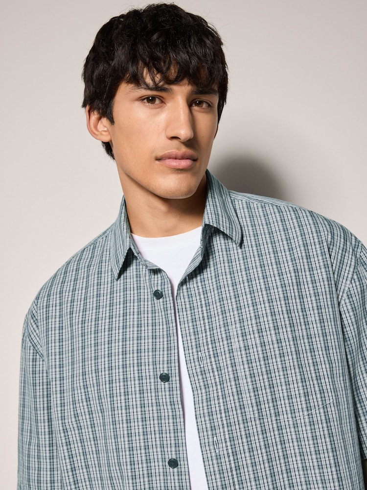 Black & White Edit Micro Check Short Sleeve Shirt - Image 1 of 8