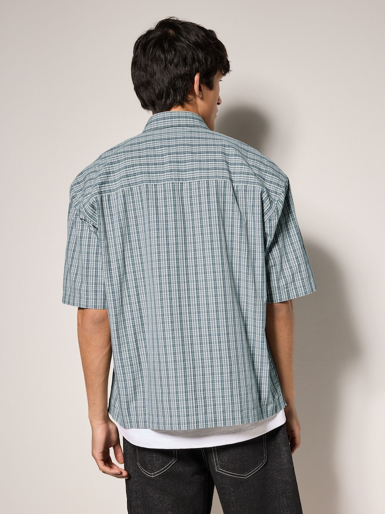 Black & White Edit Micro Check Short Sleeve Shirt - Image 3 of 8