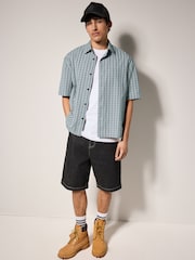 Black & White Edit Micro Check Short Sleeve Shirt - Image 4 of 8