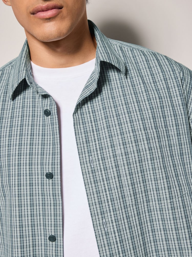 Black & White Edit Micro Check Short Sleeve Shirt - Image 5 of 8