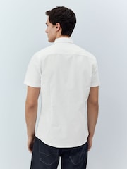 White Stretch Oxford Short Sleeve Shirt - Image 2 of 8