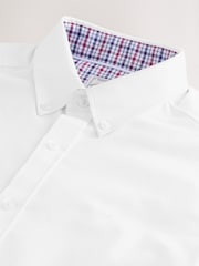 White Stretch Oxford Short Sleeve Shirt - Image 7 of 8
