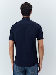 Navy Blue Stretch Oxford Short Sleeve Shirt - Image 3 of 7