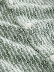 Green Textured Crochet Short Sleeve Shirt - Image 8 of 8