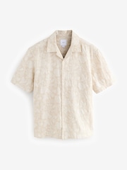 Neutral Jacquard Printed Short Sleeve Shirt - Image 5 of 7