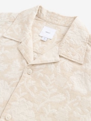 Neutral Jacquard Printed Short Sleeve Shirt - Image 6 of 7