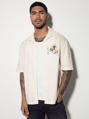 Neutral 100% Cotton Hokusai Printed Short Sleeve Shirt - Image 2 of 9