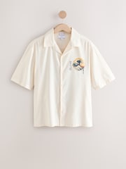 Neutral 100% Cotton Hokusai Printed Short Sleeve Shirt - Image 6 of 9