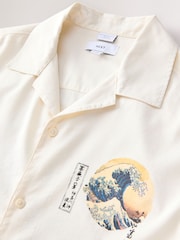 Neutral 100% Cotton Hokusai Printed Short Sleeve Shirt - Image 8 of 9