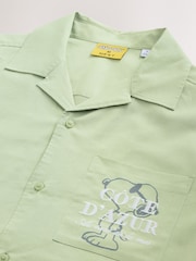 Green Snoopy Printed Short Sleeve Shirt - Image 10 of 10
