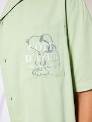 Green Snoopy Printed Short Sleeve Shirt - Image 5 of 10