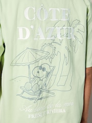 Green Snoopy Printed Short Sleeve Shirt - Image 6 of 10