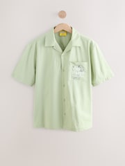 Green Snoopy Printed Short Sleeve Shirt - Image 7 of 10
