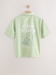 Green Snoopy Printed Short Sleeve Shirt - Image 8 of 10