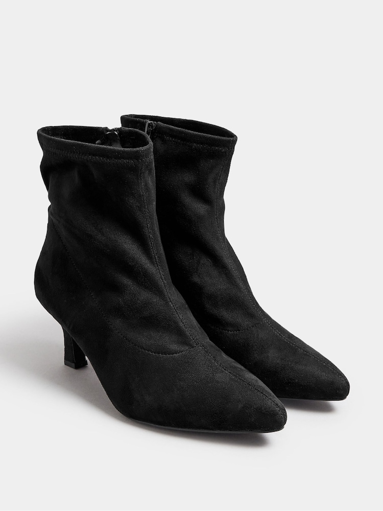 Yours Curve Black Extra-Wide Fit Pointed Heel Ankle Boots - Image 2 of 5