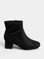 Yours Curve Black Extra-Wide Fit Block Heel Stretch Boots - Image 2 of 4