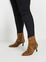 Marrón - Yours Curve Extra-Wide Fit Pointed Heel Ankle Boots - Imagen 1 de 5
