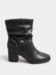Yours Curve Black Extra Wide Fit Wide Fit Slouch Ankle PU Boots - Image 2 of 5