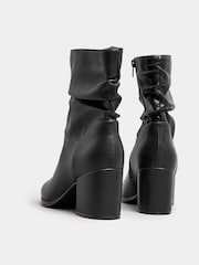 Yours Curve Black Extra Wide Fit Wide Fit Slouch Ankle PU Boots - Image 4 of 5