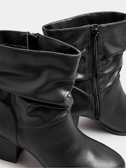 Yours Curve Black Extra Wide Fit Wide Fit Slouch Ankle PU Boots - Image 5 of 5
