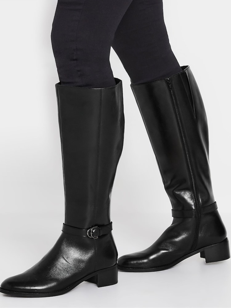 Schwarz - Long Tall Sally Kniehohe Lederstiefel mit Blockabsatz - Bild 1 von 5 Schwarz - Long Tall Sally Kniehohe Lederstiefel mit Blockabsatz - Bild 1 von 5