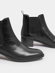 Long Tall Sally Black Chelsea Ankle Block Heel Leather Boots - Image 4 of 5