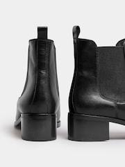 Long Tall Sally Black Chelsea Ankle Block Heel Leather Boots - Image 5 of 5