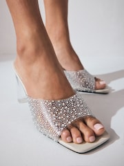 Shimmer Forever Comfort® Square Toe Vinyl  Block Heel Mules - Image 5 of 5