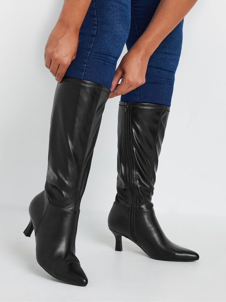Yours Curve Extra-Wide Fit Point Knee High Pu Boots - Bild 1 von 5 Yours Curve Extra-Wide Fit Point Knee High Pu Boots - Bild 1 von 5