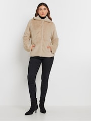Long Tall Sally Natural Faux Fur Coat - Image 3 of 5