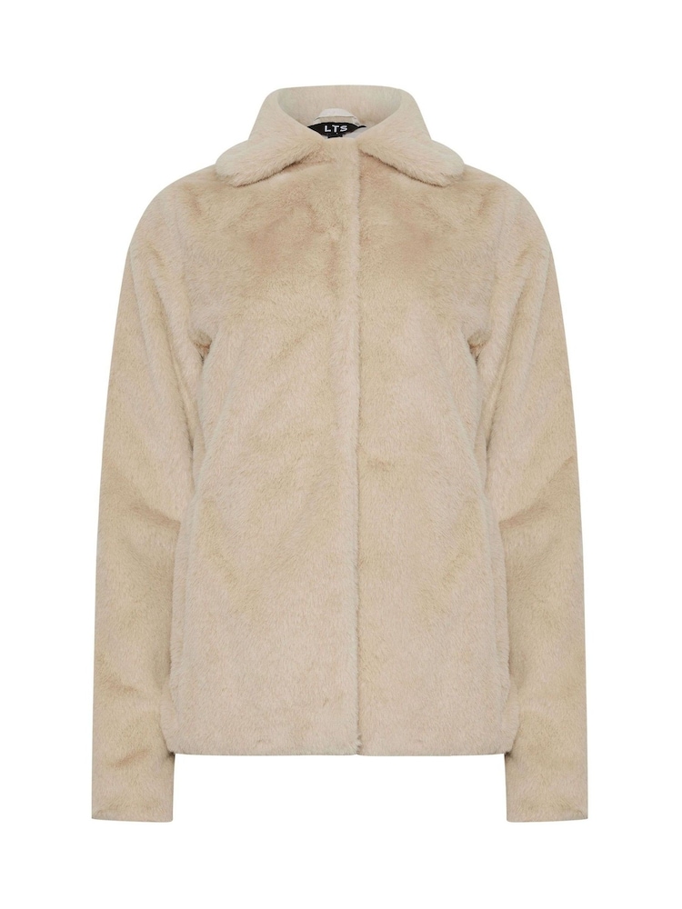 Long Tall Sally Natural Faux Fur Coat - Image 5 of 5