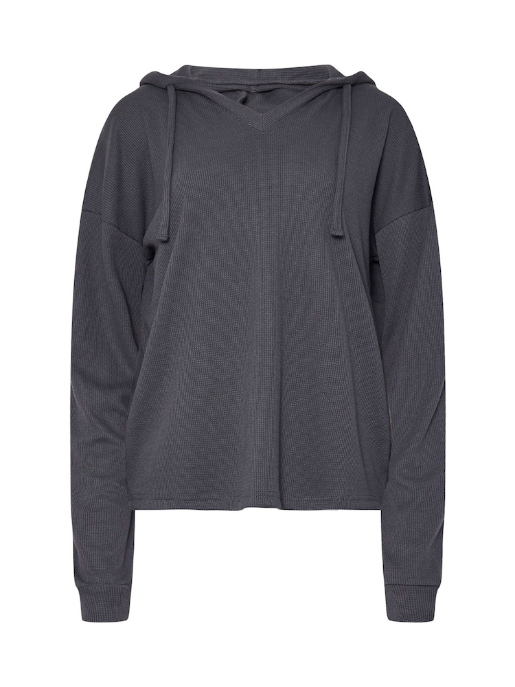 Long Tall Sally Grey Lounge Waffle Hoodie - Image 5 of 5