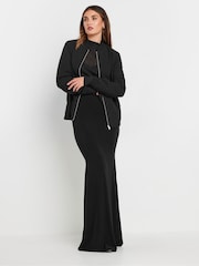 Long Tall Sally Black Scuba Bomber Jacket - Image 4 of 6