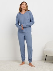 Long Tall Sally Blue Lounge Waffle Hoodie - Image 2 of 5