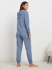 Long Tall Sally Blue Lounge Waffle Hoodie - Image 3 of 5