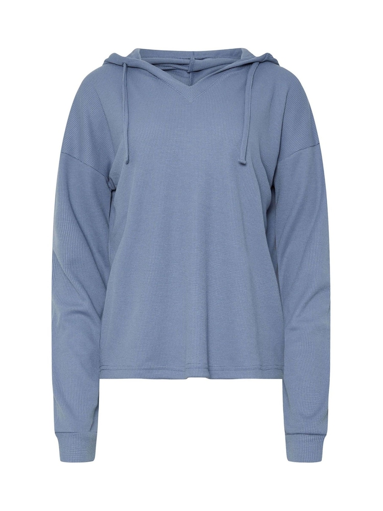 Long Tall Sally Blue Lounge Waffle Hoodie - Image 5 of 5