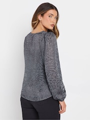 Long Tall Sally Grey Burnout Top - Image 3 of 5