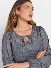 Long Tall Sally Grey Burnout Top - Image 4 of 5